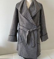 Janska black/gray houndstooth wrap jacket Sz S