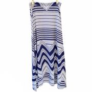 May & July Womens size large white blue multi print maxi skirt (runs small)