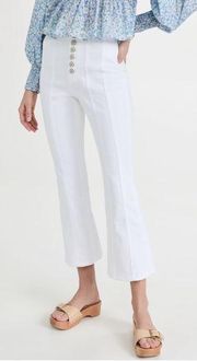 Cinq à Sept Meryl Cropped Flare Leg Jeans in White Size 12 New w/Tag Retail $295