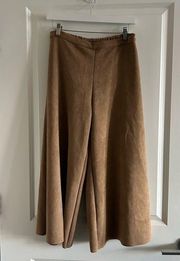 Bryn Walker Sequoia Flat Front Ella Faux Suede Pant Crop Wide Leg