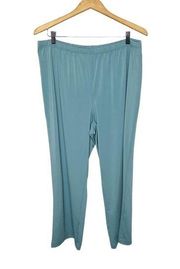 COLDWATER CREEK Women's Plus Pull On Relaxed Wide Leg Pants Teal Blue 18