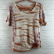 Young Fabulous & Broke Tie Dye Knot Front Tee Shirt Size XS