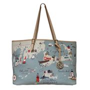 Spartina 449 Northeastern Harbors Tote New England Long Island Sound Gently Used