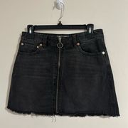 We the Free Free people black denim zip mini skirt