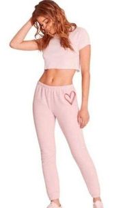 NWT Wildfox Sketchy Heart Knox Fleece Sweatpants women's size large