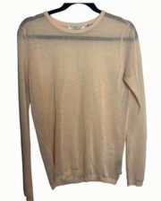 Maison Scotch Sheer Peach Cover Up Long Sleeve Sweater Size 3 (medium 8)