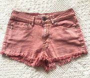 Bullhead Denim Co  Pink High Rise Denim Shorts