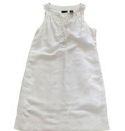 New York & Company White Beaded Linen Dress Size Medium