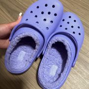 Purple Fuzzy Lined Crocs