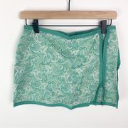 Express Y2K Paisley Green Wrap Skort with Side Tie Detail Size 5/6 INV225
