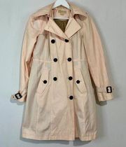 Michael Kors Women's Trench Coat With Buttons Pink Size XS FLAW