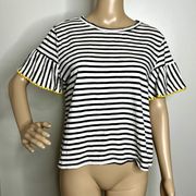 W5 Striped Bell Sleeve Top