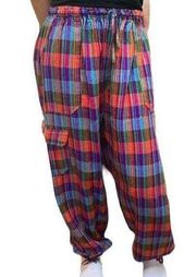 Multi rainbow plaid lounge pants