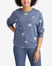 Eddie Bauer West Sound Terry Raw-Hem Sweatshirt - Star Print