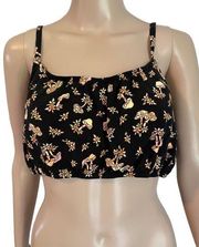 No Boundaries Women’s Size L Black Grunge Mushroom Fairy Core Crop Top