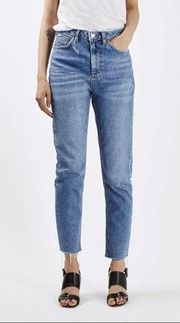 Topshop Moto Raw Hem Straight Jeans - Size 30