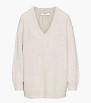 babaton aritzia roger ribbed v-neck pullover sweater