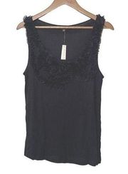 Adrienne Vittadini Tank Top Ruffled V-Neckline Top NWT XL