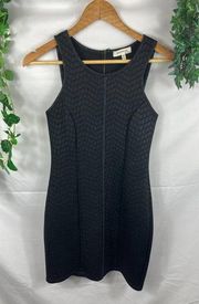 monteau faux leather knit sheath dress