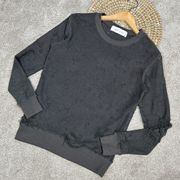 IRO Jeans Cyzique Knit Sweatshirt Long Sleeve Shredded Distressed Gray Size XS