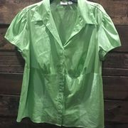 Cato Button down Women’s Top •Lime • Size 18/20