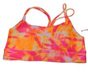 Wildfox Sweat Sports Bra in Pink and Orange Tie Dye – Size M – NWT