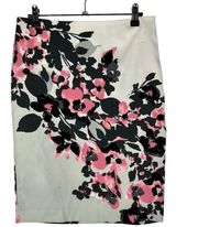 New York & Company Light Gray Cherry Blossom Floral Pencil Skirt 2