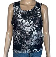 Black Floral Athletic Tank Top