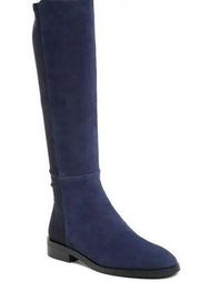 Stuart Weitzman Greer City Boot Suede Knee High Boot in Nice Blue 5050 Stretch