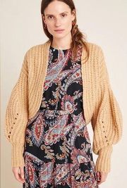 Anthropologie Brown Rae Cropped Cardigan Sweater size M
