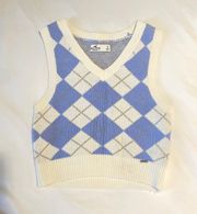 Periwinkle Argyle Sweater Vest