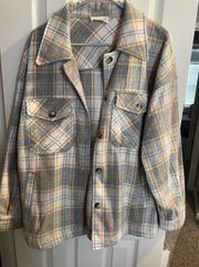 Gray And White Flannel Jacket