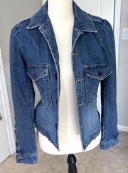 Womens Juicy Jeans Denim Blue Jean Jacket size S Small Long Sleeve Button up