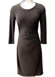 Philosophy Black Stretch Knit Ruched Side 3/4 Sleeve Dress Size Small