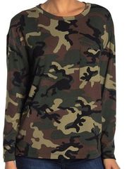 NWT Sanctuary Pocket Sweatshirt Camo Print Size L