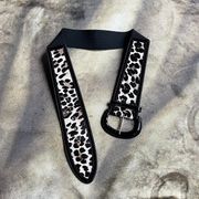 White House Black Market Leopard Print Pony Hair Waist Belt