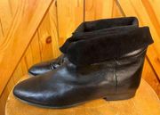 Naturalizer Leather and Suede Fold Over Ankle Boots 7.5M