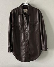 Wilfred Aritzia The Ganna Shirt Jacket in Rich Mocha Brown