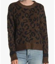 John + Jenn Xavier Crewneck Animal Print Sweater Women’s Small