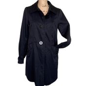 Black Trench Rain Coat Size 8