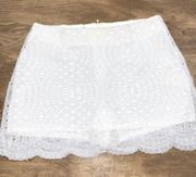 Lilly Pulitzer Alice scalloped white lace skirt size 0
