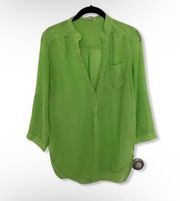 green blouse