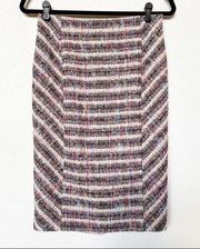 Carlisle Tweed Boucle Multicolor Pencil Skirt Size 2