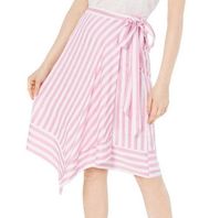 Lucy Paris Teagan striped midi skirt pink nwt