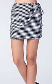 Gingham Side Tie Mini Skirt