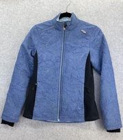 Saucony Women's Full Zip Jacket Quilted Blue Size Small Insulated Long Sleeve