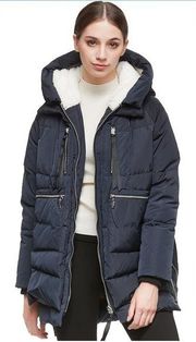 Amazon Navy Down Filled Parka Puffer Coat Size XS