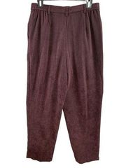 Villager Liz Claiborne Pleated Pant Burgundy Womens Vintage 14 Straight Academia