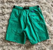 Polo Green Vintage  Sport Shorts Cotton High Waisted Buckle Belt Shorts