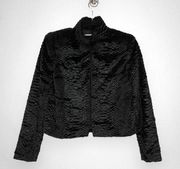 ALICE + OLIVIA Faux Fur Black Cardigan Jacket XS